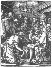 Копия картины "христос омывает ноги петра" художника "дюрер альбрехт"