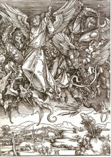 Копия картины "св.михаил и дракон" художника "дюрер альбрехт"