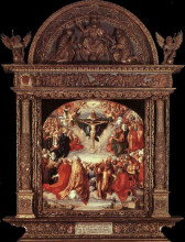 Картина "поклонение святой троице (алтарь ландауэр)" художника "дюрер альбрехт"