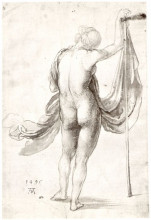 Копия картины "этюд обнаженной (вид сзади)" художника "дюрер альбрехт"