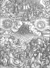 Репродукция картины "открытие пятой и шестой печати" художника "дюрер альбрехт"