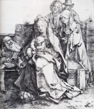 Репродукция картины "святое семейство со св. иоанном, магдалиной и никодимом" художника "дюрер альбрехт"
