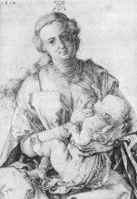 Картина "дева мария кормящая младенца христа" художника "дюрер альбрехт"