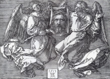 Репродукция картины "наплечный плат, который держат два ангела" художника "дюрер альбрехт"