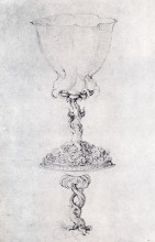 Репродукция картины "эскиз кубка с вариантом основы" художника "дюрер альбрехт"