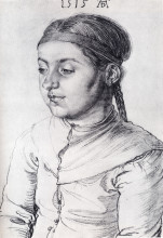 Репродукция картины "портрет девушки" художника "дюрер альбрехт"
