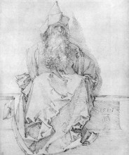 Картина "сидящий пророк" художника "дюрер альбрехт"
