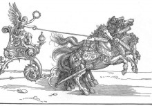 Репродукция картины "маленькая триумфальная повозка" художника "дюрер альбрехт"