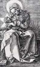 Репродукция картины "мадонна кормит младенца" художника "дюрер альбрехт"