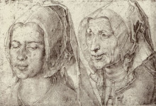 Копия картины "молодая и старая женщины из бергена" художника "дюрер альбрехт"