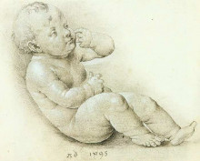 Репродукция картины "этюд младенца христа" художника "дюрер альбрехт"
