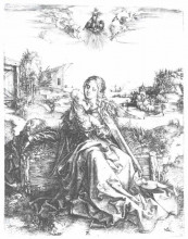 Копия картины "святое семейство со стрекозой" художника "дюрер альбрехт"