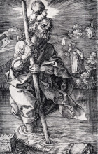 Копия картины "св. христофор смотрящий направо" художника "дюрер альбрехт"