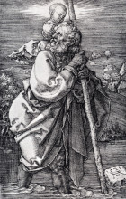 Репродукция картины "св. христофор смотрящий налево" художника "дюрер альбрехт"