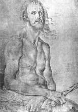 Репродукция картины "автопортрет как муж скорбей" художника "дюрер альбрехт"