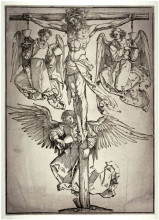Копия картины "христос на кресте с тремя ангелами" художника "дюрер альбрехт"