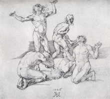 Репродукция картины "пять обнаженных" художника "дюрер альбрехт"