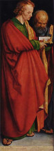 Репродукция картины "четыре апостола, левая часть. св. иоанн и св. петр" художника "дюрер альбрехт"