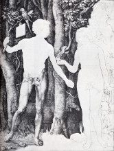 Репродукция картины "адам и ева" художника "дюрер альбрехт"