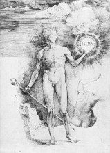 Копия картины "аполлон с солнечным диском" художника "дюрер альбрехт"