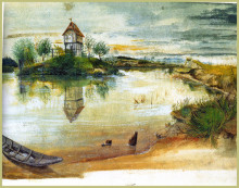 Репродукция картины "дом у пруда" художника "дюрер альбрехт"