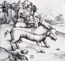 Копия картины "чудовищная свинья " художника "дюрер альбрехт"