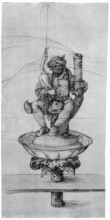 Репродукция картины "крестьянин с гусем. фигура для фонтана" художника "дюрер альбрехт"