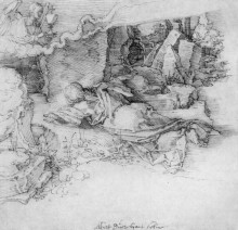 Репродукция картины "христос на масличной горе" художника "дюрер альбрехт"