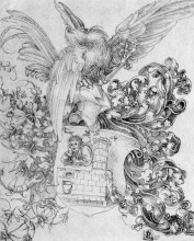 Репродукция картины "герб с человеком спереди" художника "дюрер альбрехт"