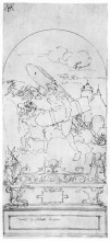 Репродукция картины "эскиз для самсона с воротами газы (часовня фуггеров в аугсбурге)" художника "дюрер альбрехт"