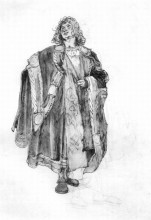 Копия картины "эскиз придворного костюма" художника "дюрер альбрехт"