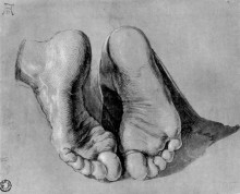 Репродукция картины "ноги апостола" художника "дюрер альбрехт"