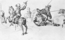 Репродукция картины "фехтующий рыцарь" художника "дюрер альбрехт"