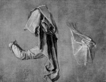 Репродукция картины "этюды одежды" художника "дюрер альбрехт"