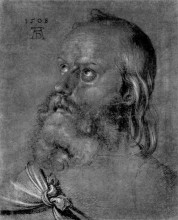 Репродукция картины "голова апостола" художника "дюрер альбрехт"