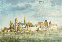 Репродукция картины "инсбрук, вид с севера" художника "дюрер альбрехт"