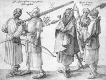 Репродукция картины "ирландские солдаты и крестьяне" художника "дюрер альбрехт"