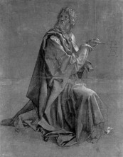 Репродукция картины "коленопреклоненный апостол" художника "дюрер альбрехт"