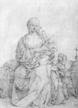 Репродукция картины "мадонна с младенцем и иоанн креститель" художника "дюрер альбрехт"