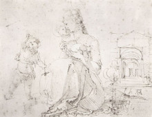 Репродукция картины "мадонна с младенцем и маленький иоанн креститель" художника "дюрер альбрехт"