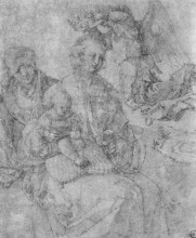 Копия картины "дева мария с младенцем, коронованные ангелом и св. анной" художника "дюрер альбрехт"