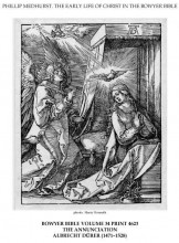 Картина "архангел гавриил приближается слева к деве марии, молящейся в своей спальне" художника "дюрер альбрехт"
