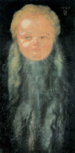 Копия картины "портрет мальчика с длинной бородой" художника "дюрер альбрехт"