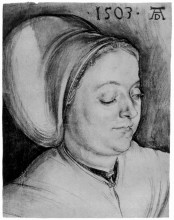 Репродукция картины "портрет женщины (крецентия пиркхаймер)" художника "дюрер альбрехт"