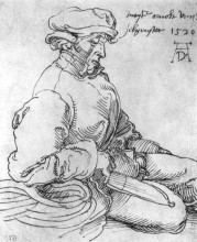 Копия картины "портрет арнольда фон зелигенштадта, спящего" художника "дюрер альбрехт"