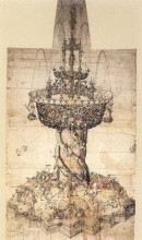 Копия картины "эскиз настольного фонтана" художника "дюрер альбрехт"