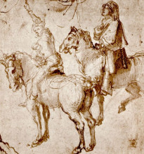 Копия картины "этюд двух всадников" художника "дюрер альбрехт"