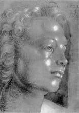 Картина "этюд головы с кудрявыми волосами (ангел)" художника "дюрер альбрехт"
