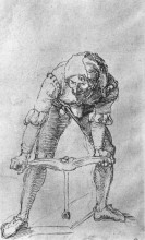 Репродукция картины "этюд мужчины с буром" художника "дюрер альбрехт"