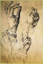 Репродукция картины "этюд трёх рук" художника "дюрер альбрехт"